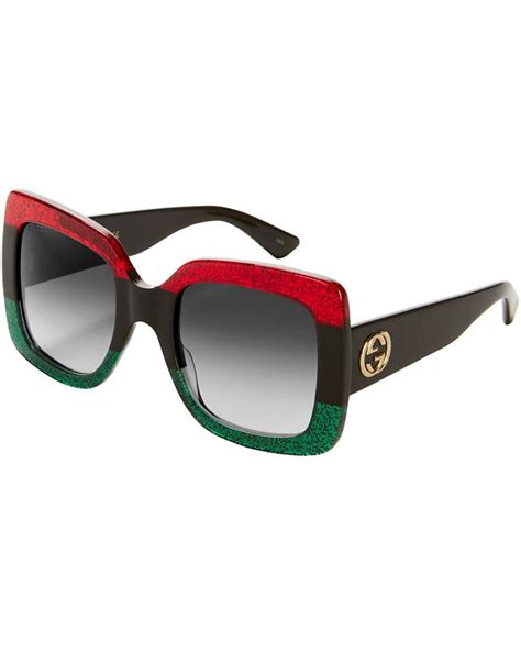 gucci glittered gradient oversized square sunglasses look alike|gucci havana square sunglasses.